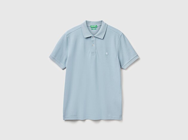 Benetton Erkek Bebek Mavisi Regular Fit Kısa Kollu Polo T-Shirt
