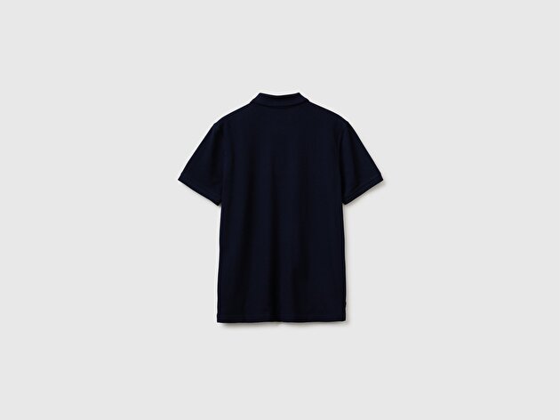 Benetton Erkek Mavi Regular Fit Kısa Kollu Polo T-Shirt