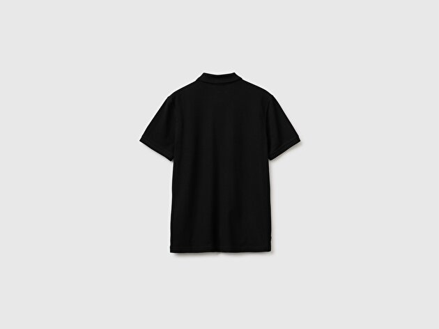 Benetton Erkek Siyah Regular Fit Kısa Kollu Polo T-Shirt
