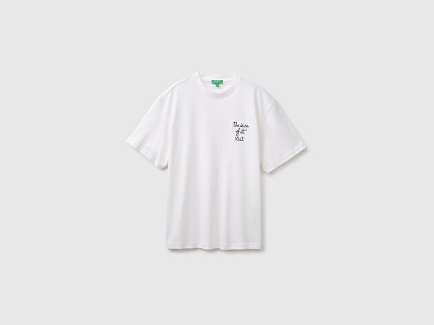 Benetton Erkek Beyaz Mix %100 Pamuk Relaxed Fit Kısa Kollu T-Shirt