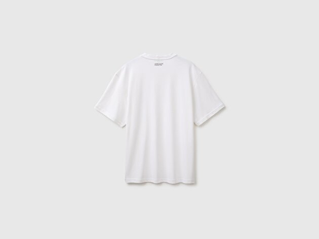 Benetton Erkek Beyaz Mix %100 Pamuk Relaxed Fit Kısa Kollu T-Shirt
