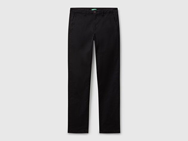 Benetton Erkek Siyah Slim Fit Chino Pantolon