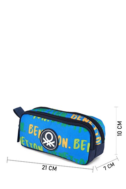 Benetton Erkek Çocuk Mavi Benetton Yazılı Çift Gözlü Kalem Kutusu