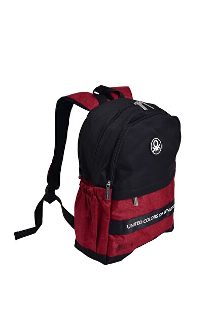 Benetton Erkek Çocuk Siyah Benetton Yazılı ve Logolu Sırt Çantası