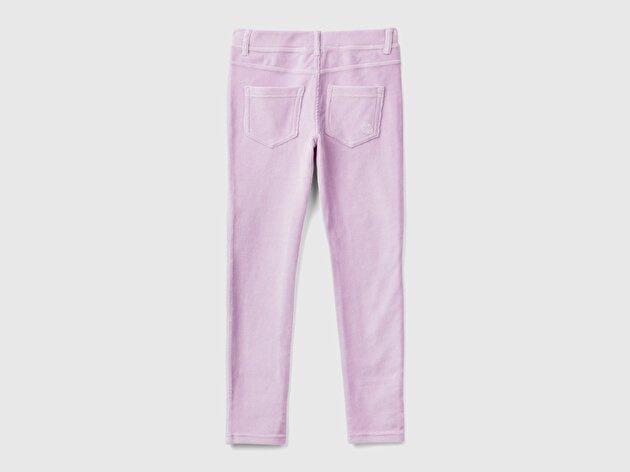 Benetton Kız Çocuk Lila Kadife Tayt