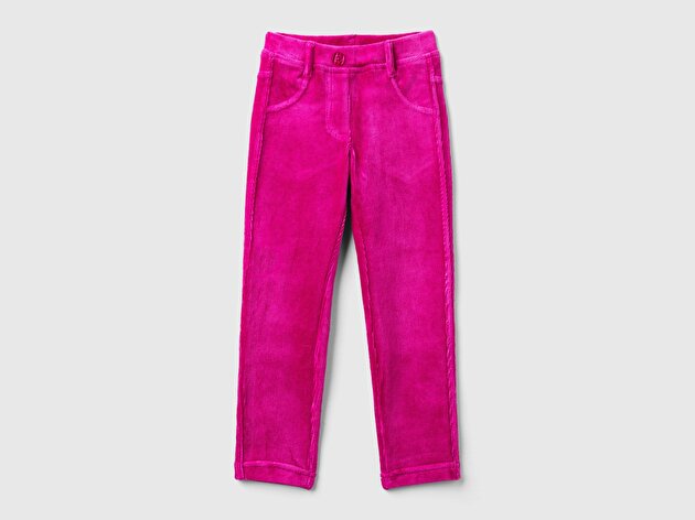 Benetton Kız Bebek Pembe Fitilli Kadife Tayt