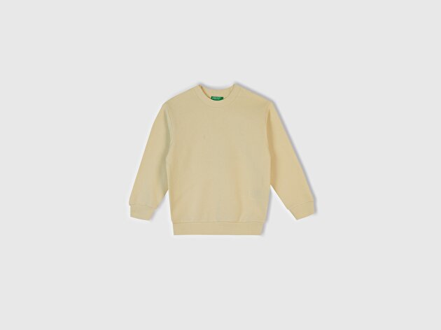 Benetton Erkek Bebek Krem Çok Renkli Baskılı Relaxed Fit Sweatshirt