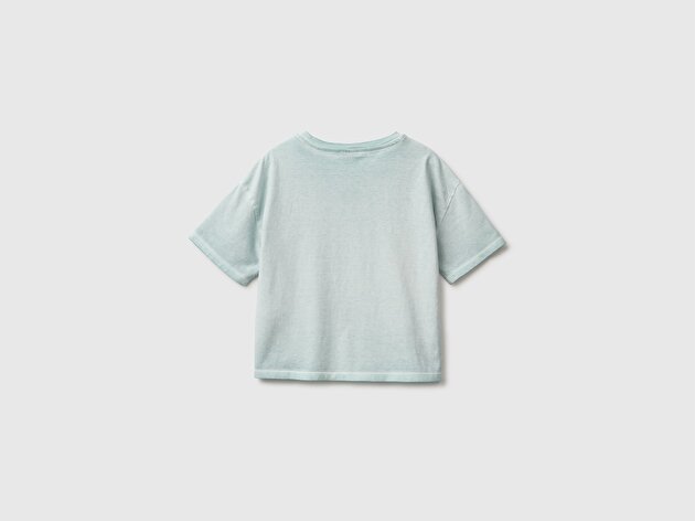 Benetton Kız Çocuk Açık Gri Lilo&Stitch Baskılı Kısa Kollu Tişört