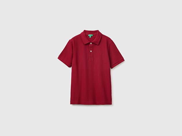 Benetton Erkek Çocuk Kırmızı Kısa Kollu Polo Yaka Tişört