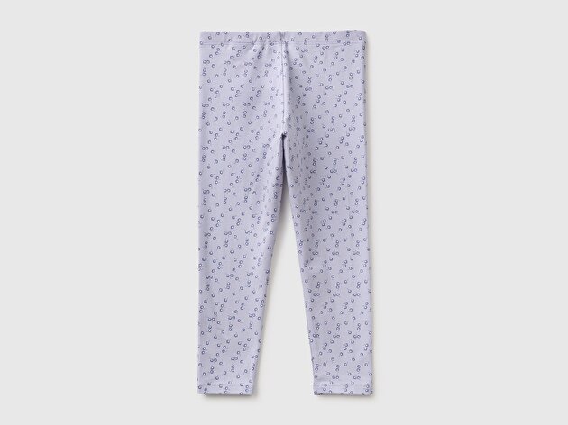 Benetton Kız Bebek Lila Tam Desenli Slim Fit Tayt