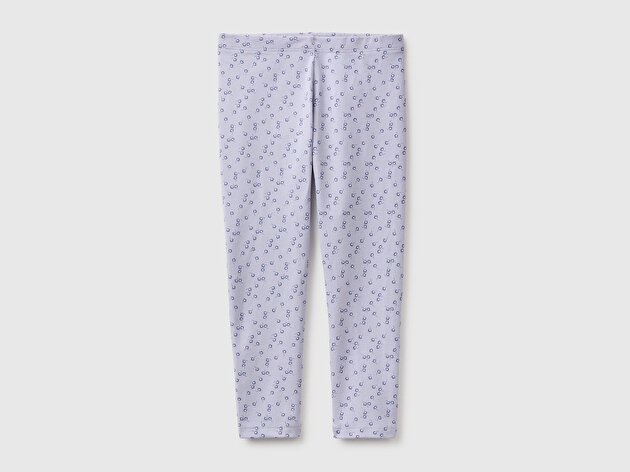 Benetton Kız Bebek Lila Tam Desenli Slim Fit Tayt