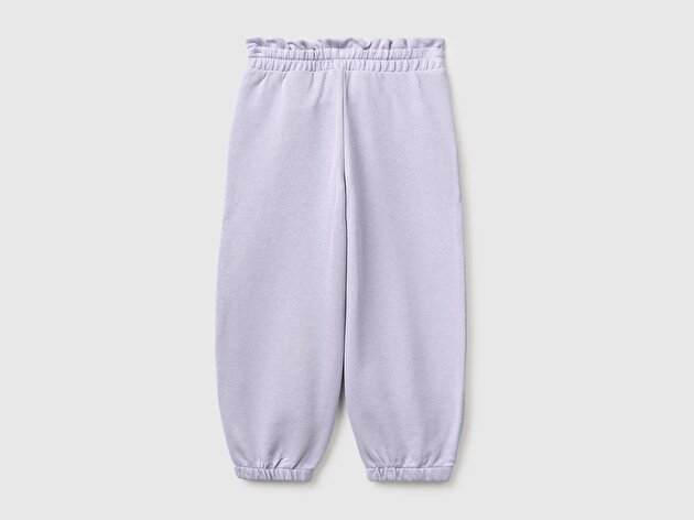 Benetton Kız Bebek Lila Logo İşlemeli İpli Eşofman Altı