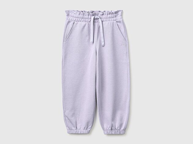 Benetton Kız Bebek Lila Logo İşlemeli İpli Eşofman Altı