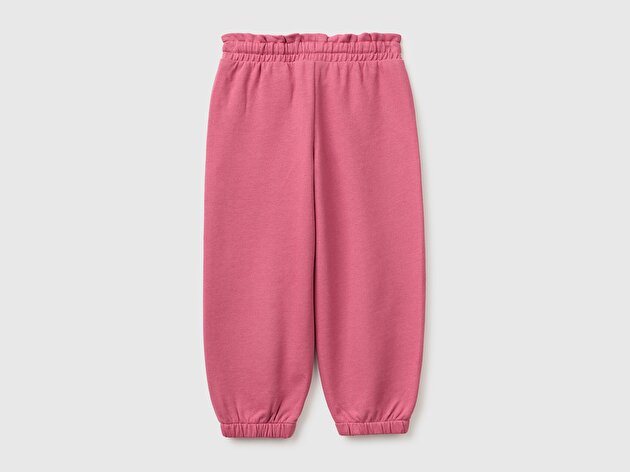 Benetton Kız Bebek Fuşya Logo İşlemeli İpli Eşofman Altı