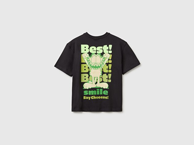 Benetton Erkek Çocuk Antrasit Garfield Baskı Detaylı Yuvarlak Yaka T-Shirt