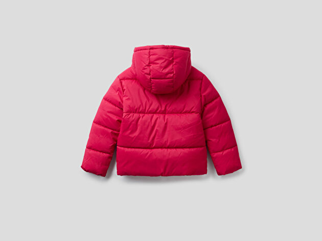kiz cocuk dis giyim kapusonlu mont sisme mont united colors of benetton urunleri