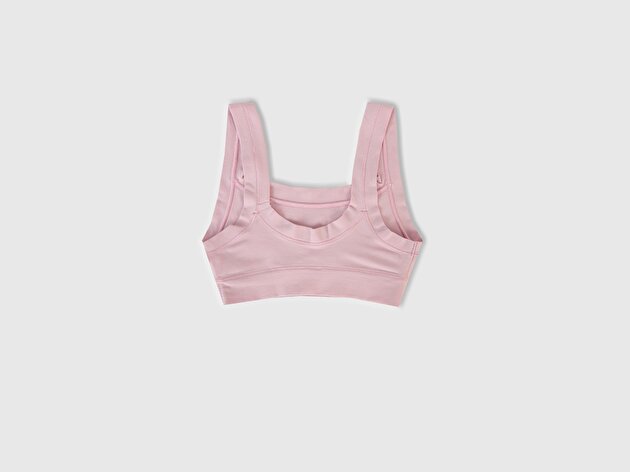 Benetton Kız Çocuk Pembe Düz Renk ve Desenli 2'li Bralet Seti
