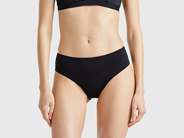 Benetton Kadın Siyah Klasik Kesim Normal Bel Bikini Altı