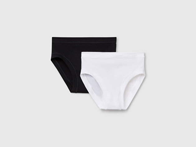 Benetton Kız Çocuk Siyah Süper Esnek 2'li Slip Külot Seti