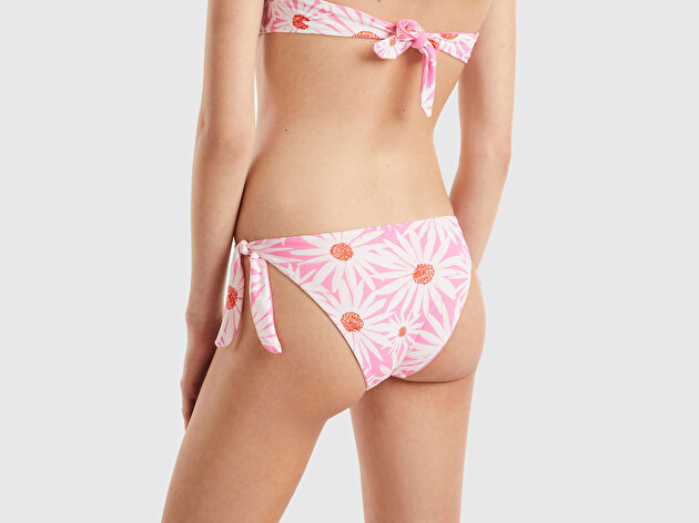Bas De Bikini United Colors Of Benetton - Slip Côté 4.5cm - Polyamide Recyclé Econyl - Taille Haute
