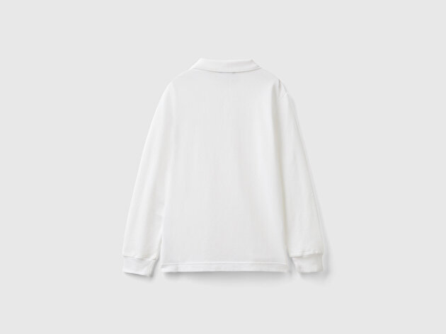 Benetton Erkek Çocuk Beyaz Logolu Polo T-Shirt