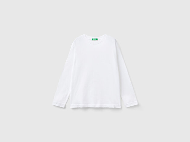 Benetton Erkek Çocuk Beyaz Basic T-Shirt