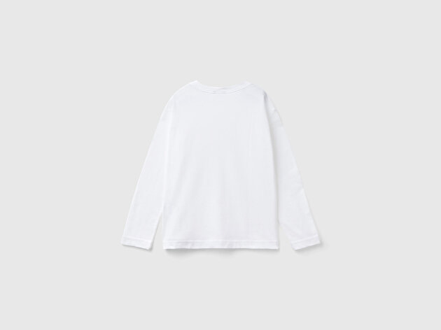 Benetton Erkek Çocuk Beyaz Basic T-Shirt