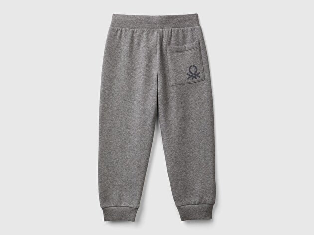 Benetton Erkek Bebek Antrasit Melanj Arka Cebi Logo İşlemeli Beli Lastikli Eşofman Altı