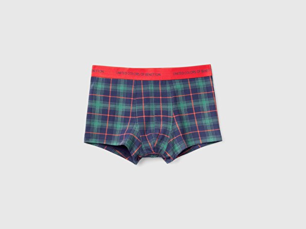 Benetton Erkek Lacivert Yılbaşı Baskılı Pamuklu Boxer