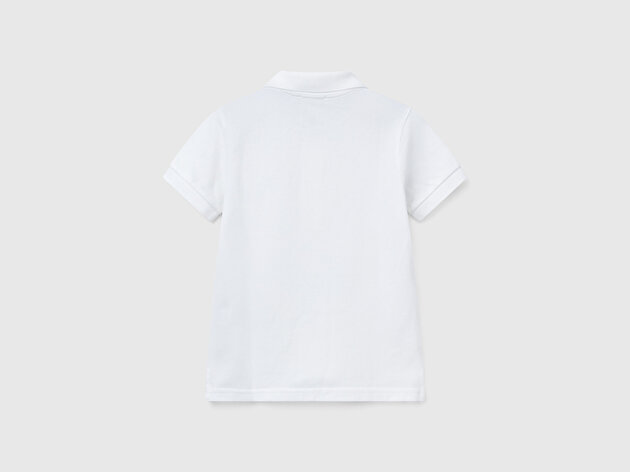 Benetton Erkek Bebek Beyaz Logolu Pike Polo T-Shirt