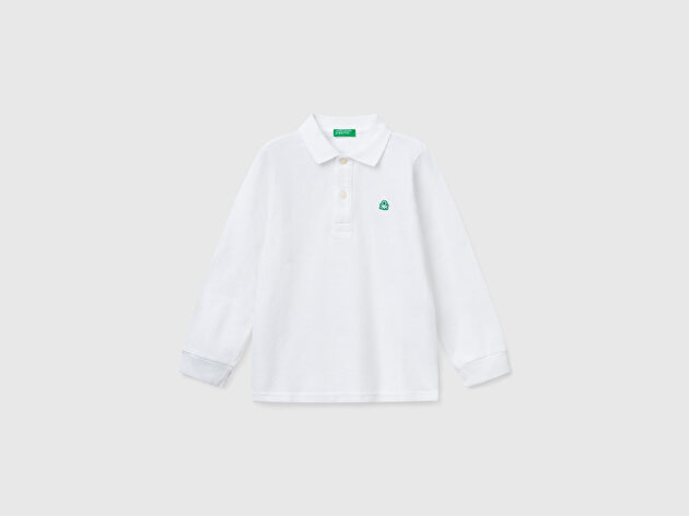 Benetton Erkek Bebek Beyaz Logolu Polo T-Shirt