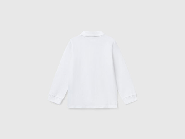 Benetton Erkek Bebek Beyaz Logolu Polo T-Shirt