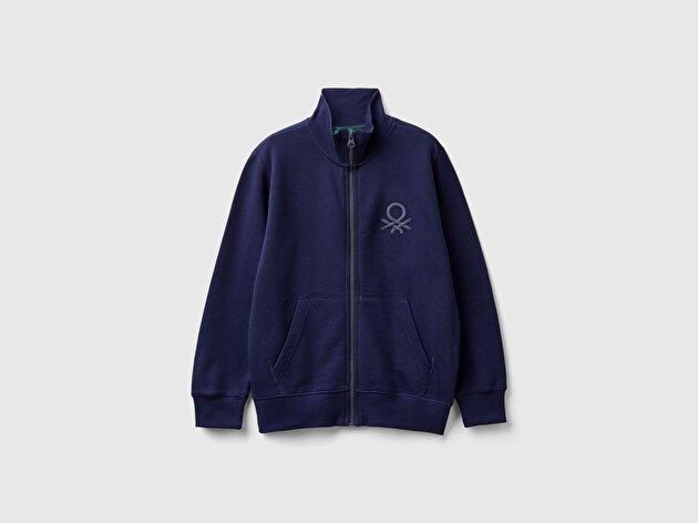 Benetton Erkek Çocuk Lacivert Logolu Sweatshirt