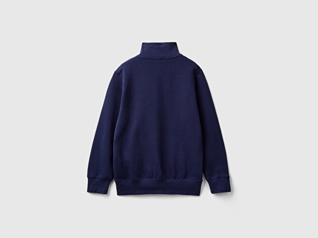 Benetton Erkek Çocuk Lacivert Logolu Sweatshirt