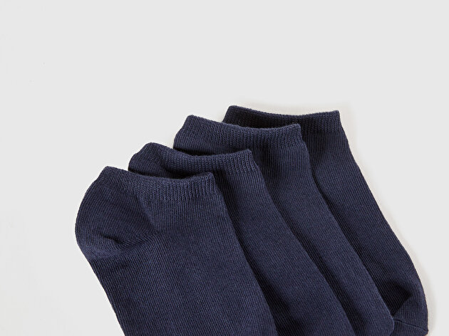 Benetton Erkek Çocuk Lacivert Renkli 4'lü Patik Çorap
