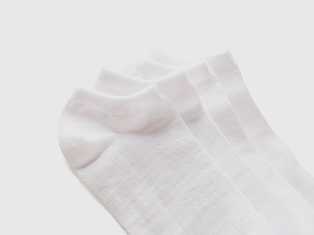 Benetton Erkek Çocuk Beyaz Renkli 4'lü Patik Çorap