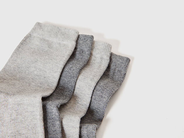 Benetton Erkek Çocuk Gri Renkli 4'lü Soket Çorap