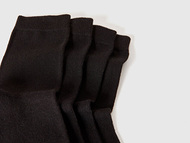 Benetton Erkek Çocuk Siyah Renkli 4'lü Soket Çorap