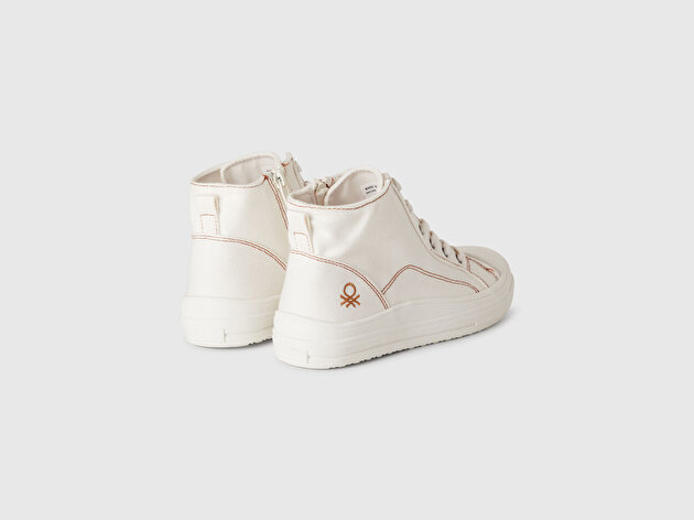 Benetton Erkek Çocuk Beyaz Logo Detaylı Sneaker