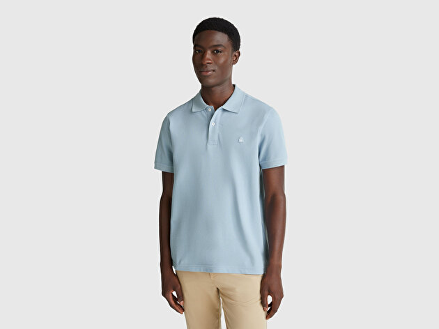 Benetton Erkek Bebek Mavisi Regular Fit Kısa Kollu Polo T-Shirt