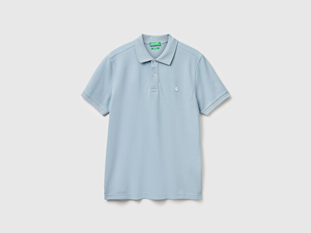 Benetton Erkek Bebek Mavisi Regular Fit Kısa Kollu Polo T-Shirt