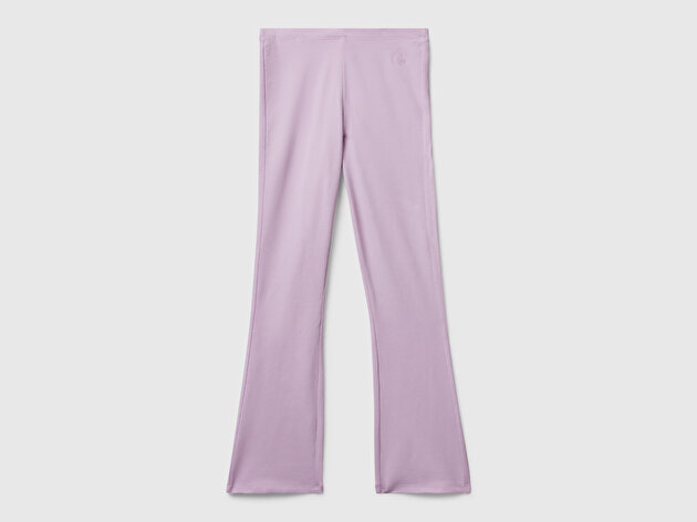 Benetton Kız Çocuk Lila Geniş Paça Logo Detaylı Tayt