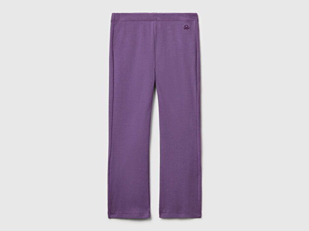 Benetton Kız Bebek Mor Logo Detaylı Flare Tayt