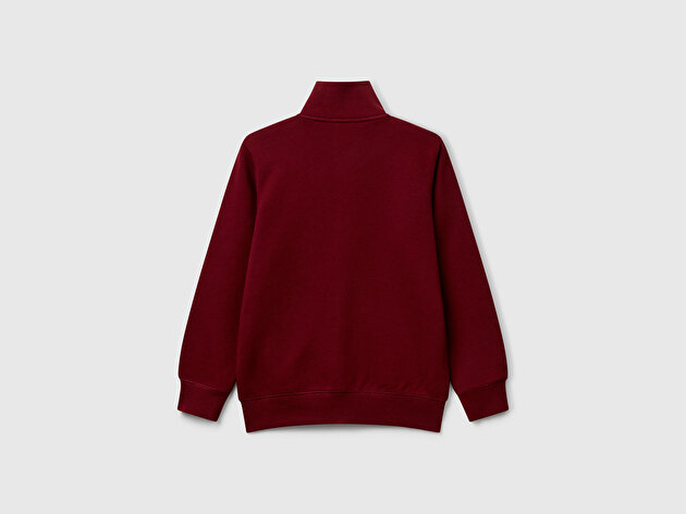 Benetton Erkek Çocuk Bordo Logolu Sweatshirt