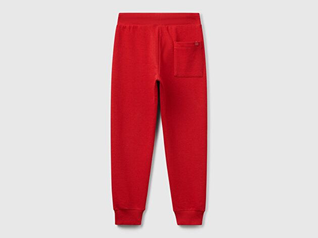 Benetton Erkek Çocuk Kırmızı Arka Cebi Etiket Logolu Eşofman Altı