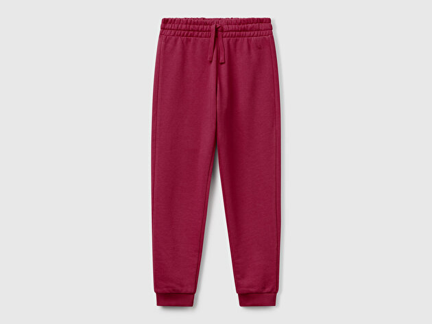 Benetton Kız Çocuk Bordo Benetton Logolu Eşofman Altı