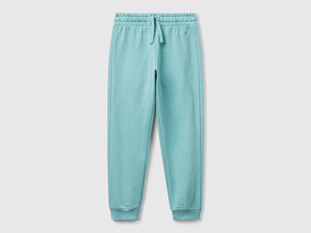 Benetton Kız Çocuk Gri-Yeşil Benetton Logolu Eşofman Altı