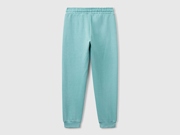 Benetton Kız Çocuk Gri-Yeşil Benetton Logolu Eşofman Altı