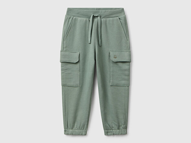 Benetton Erkek Bebek Haki Cep Detaylı Beli İpli  Eşofman Altı