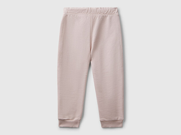 Benetton Kız Bebek Toz Pembe Logo İşlemeli Eşofman Altı